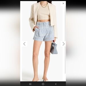 VERONICA BEARD HOBBES BELTED EYELET  BRODERRIE ANGLAIS COTTON SHORTS SZ:00